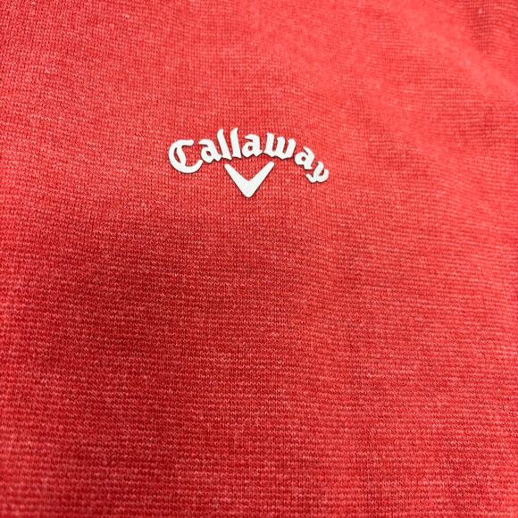 Callaway Mens 2Xl Solid Red 1/4 Zip Long Sleeve Pullover Sweater - Picture 3 of 6